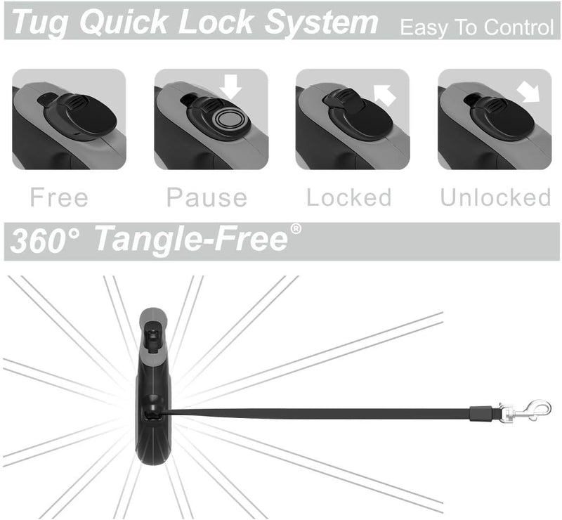 TUG 360° Tangle-Free Retractable Dog Leash