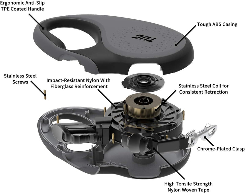 TUG 360° Tangle-Free Retractable Dog Leash