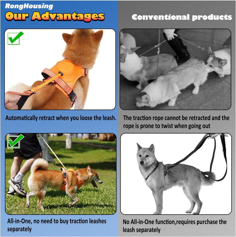 UltiWalk Large Dog Harness with Built-in Retractable Leash