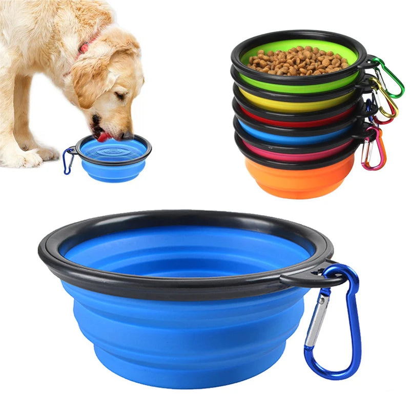 Dog Silicone Feeder Travel Bowl