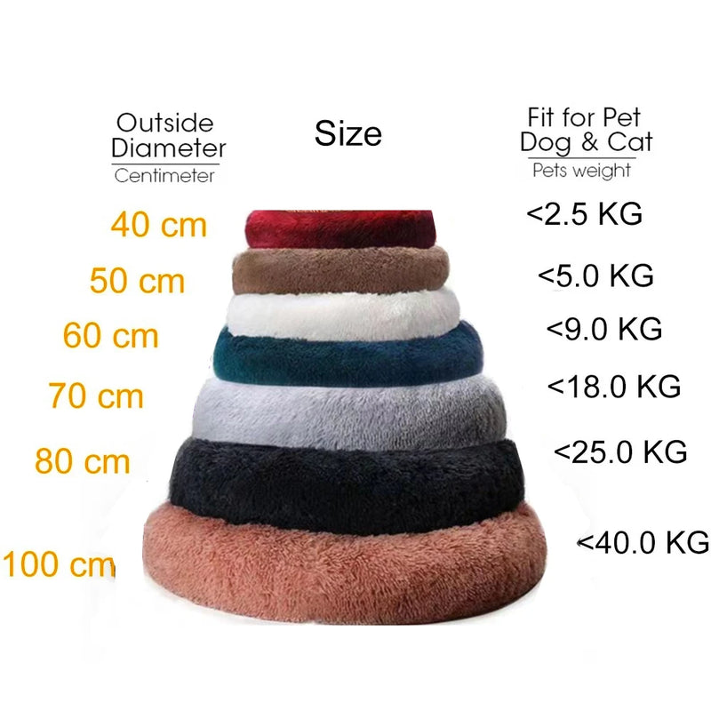 Dog  Round Plush Fluffy Kennel Bed