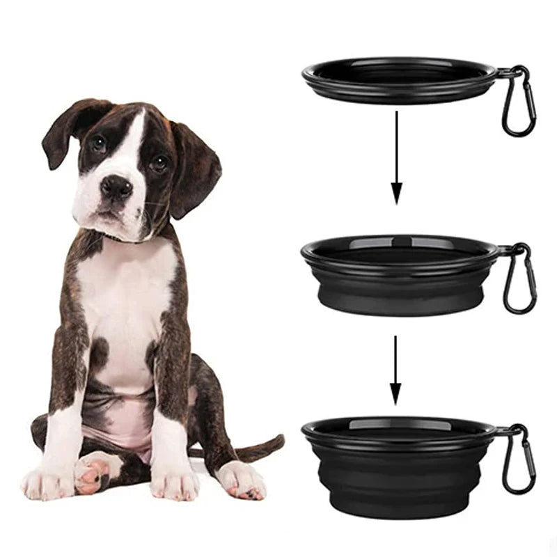 Dog Silicone Feeder Travel Bowl